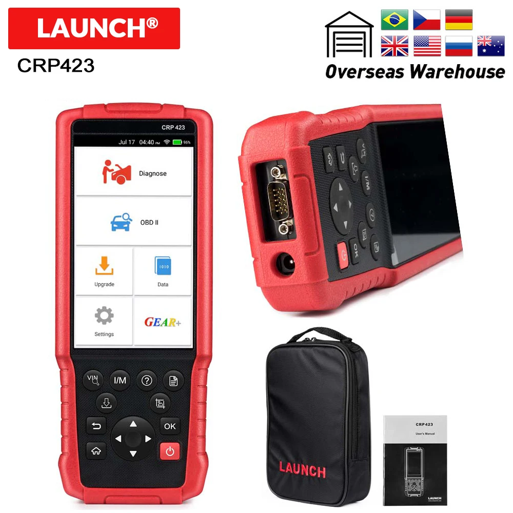 Считыватель кодов LAUNCH X431 CRP423 OBD2 сканер с поддержкой двигателя/ABS/подушки