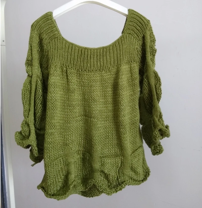 2019 spring new Casual Women Loose Knitted Top Pullovers Sexy Off Shoulder Ruched Slash Neck sweater | Женская одежда