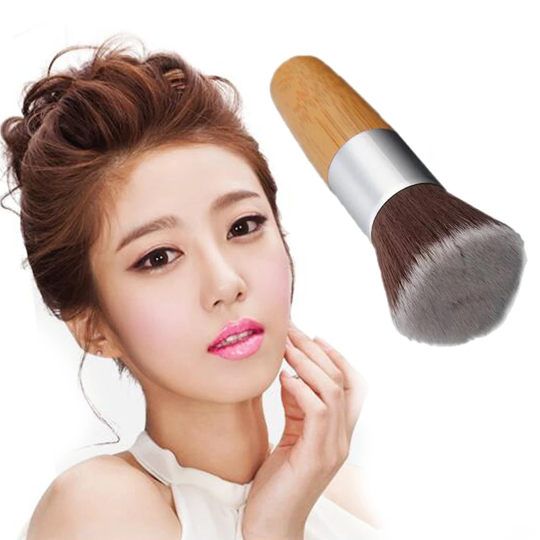 2016 1 шт. деревянная ручка с плоским верхом буфер косметический для макияжа