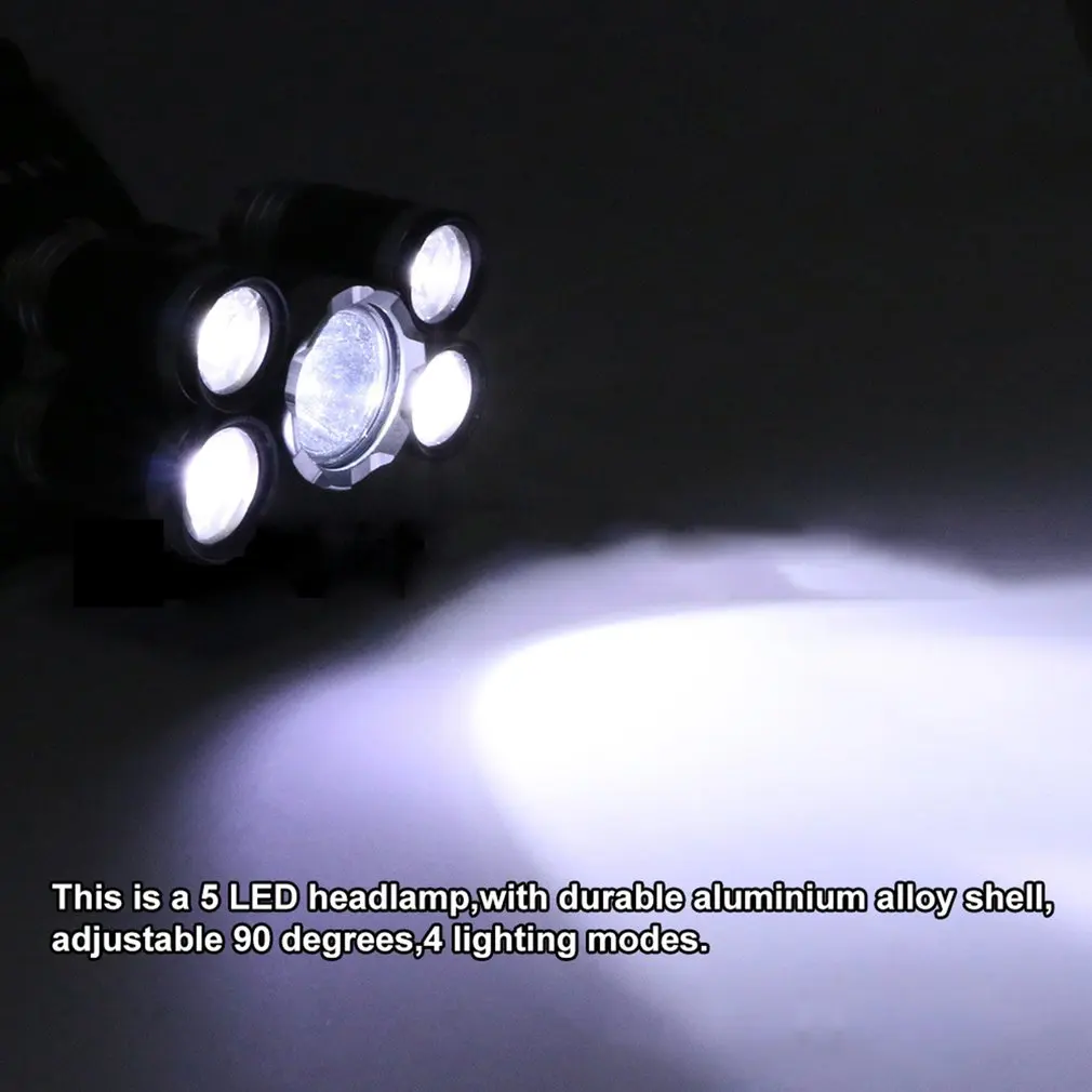 5 LED Headlamp Fishing Headlight 1 * XML-T6 &amp 4 XPE Modes Strong Light Lamp Waterproof Head Torch Flashlight | Освещение