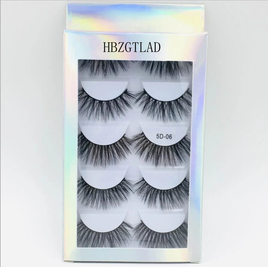 5pair 5d-06 1/5 пар Мультипак 3D Мягкие норковые Накладные ресницы ручной работы пушистые длинные ресницы натуральные инструменты для макияжа глаз Искусственные ресницы - Цвет: 5pair 5d-06