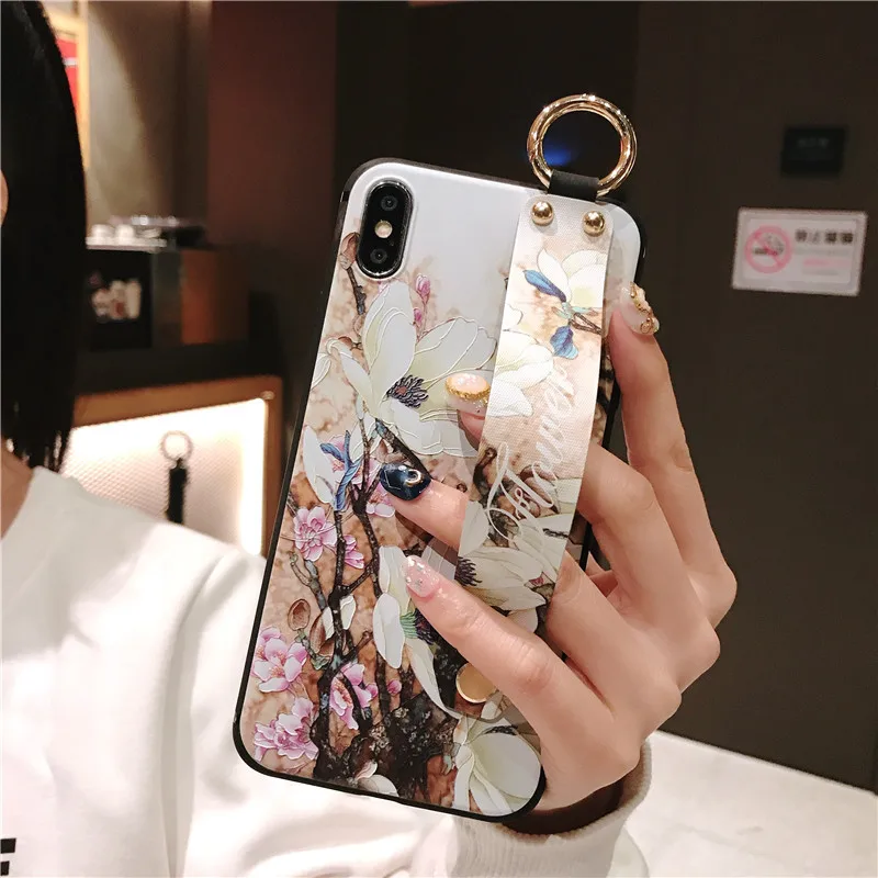 3D рельефный с розой цветком цветочным мотивом чехол для iPhone 7 8 6 6s plus X Xs max XR