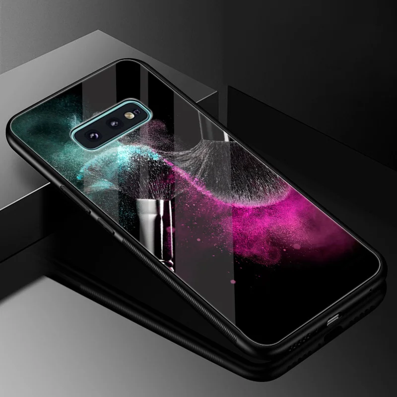 Gerleek стекло ТПУ макияж кисти чехол для Samsung S7 Edge S9 S8 Plus Note 8 9 S10 | Мобильные телефоны