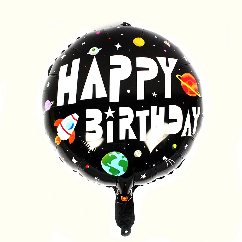 18inch black/yellow spaceman baloons Round birthday party foil toy balloon space | Дом и сад