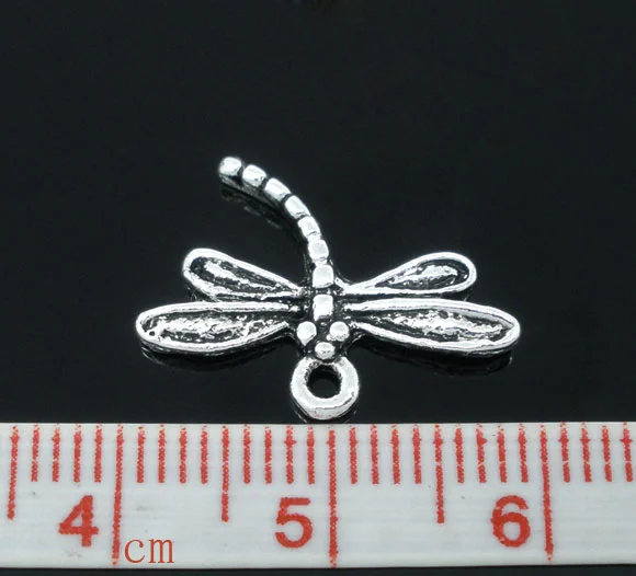 DoreenBeads 50 тусклый серебристый цвет подвески с кулоном стрекозы 15x17мм | Украшения и