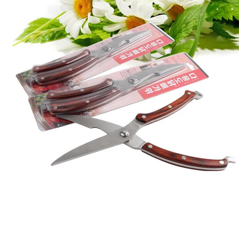 Нержавеющая сталь 3CR13 автоматическая весна Красный деревянный замок кухонные