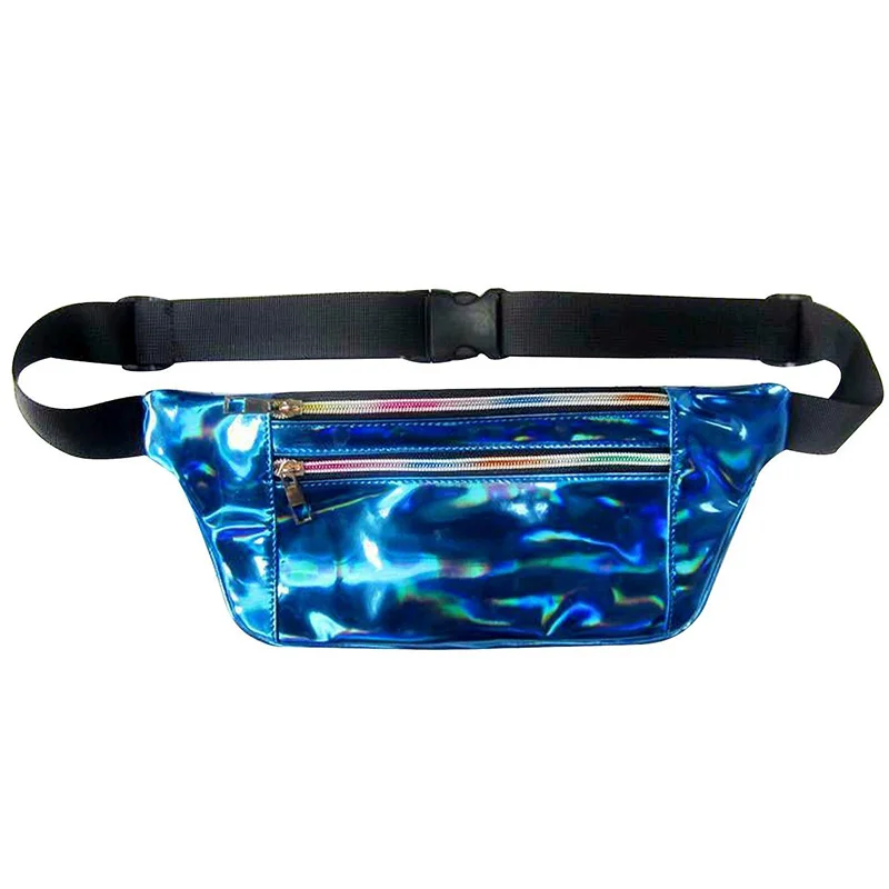 

Women Hologram Laser Beach Waist Belt Bag Pouch Shiny Neon Fanny Pack Punk Reflective Travel Purse Shoulder Messenger Bag