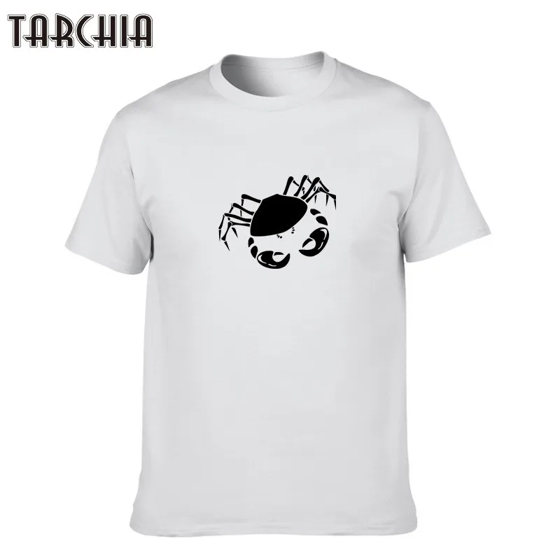 Футболка TARCHIA мужская с принтом крабов повседневная тенниска из хлопка майка