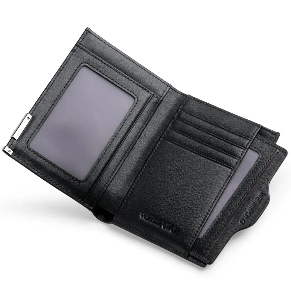 WilliamPOLO Wallet Men Genuine Leather Bifold Wallet Brand Fashion Short Design Purses Male Gift ID Credit Card Holder Purses