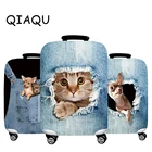 Чехол для чемодана, эластичный, толстый, из денима с 3D рисунком животных, подходит для чемоданов 18-32, мягкие дорожные аксессуары