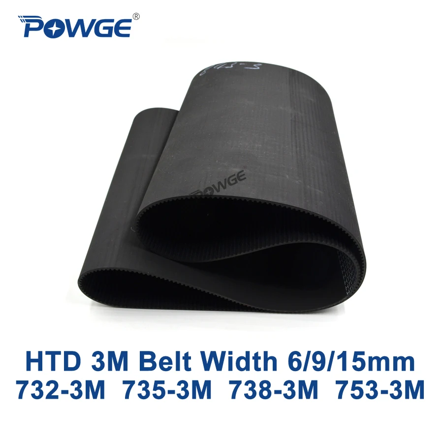 Ремень синхронизации POWGE HTD 3M C = 732 735 738 753 ширина 6/9/15 мм зубцы 244 245 246 251 HTD3M