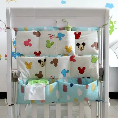

Promotion! Cartoon 62*52cm Baby Bed Hanging storage Bag Cotton Diaper bag,baby bedding set