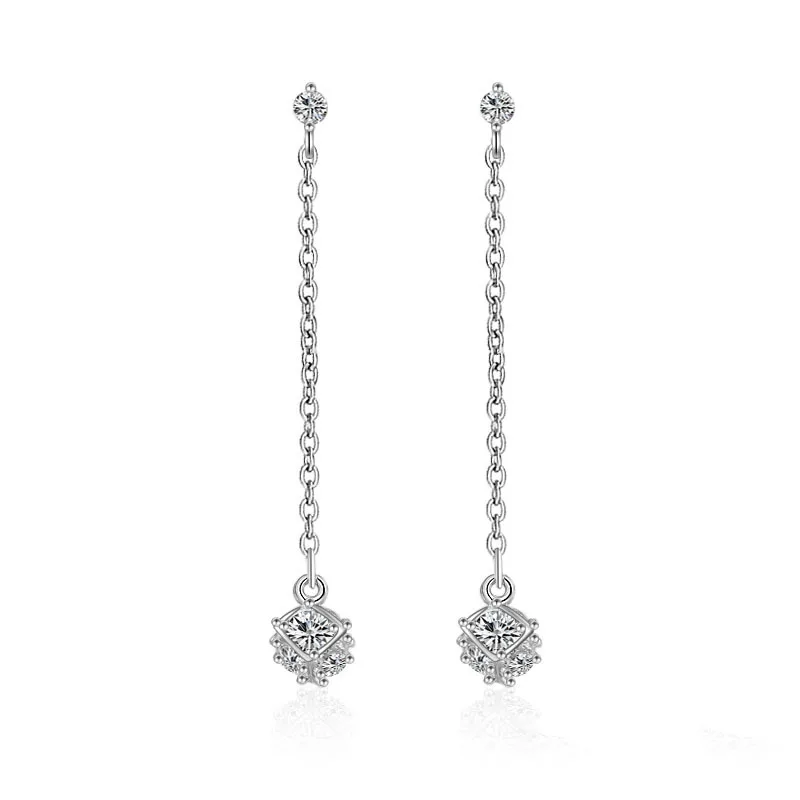 Хороший Доставка Блестящий Красивый Мяч CZ Кубический Цирконий Мотаться Серьги