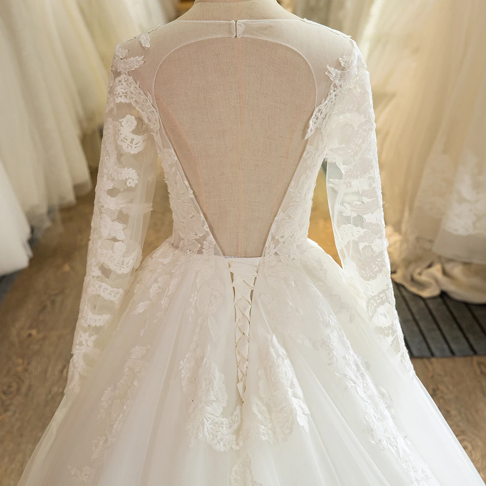 Женское платье с длинным рукавом кружевное свадебное в стиле бохо 2017|boho wedding