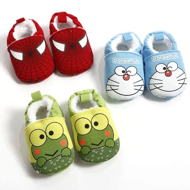 Новые зимние ботинки для мальчиков и девочек бархатные с милым человеком-пауком