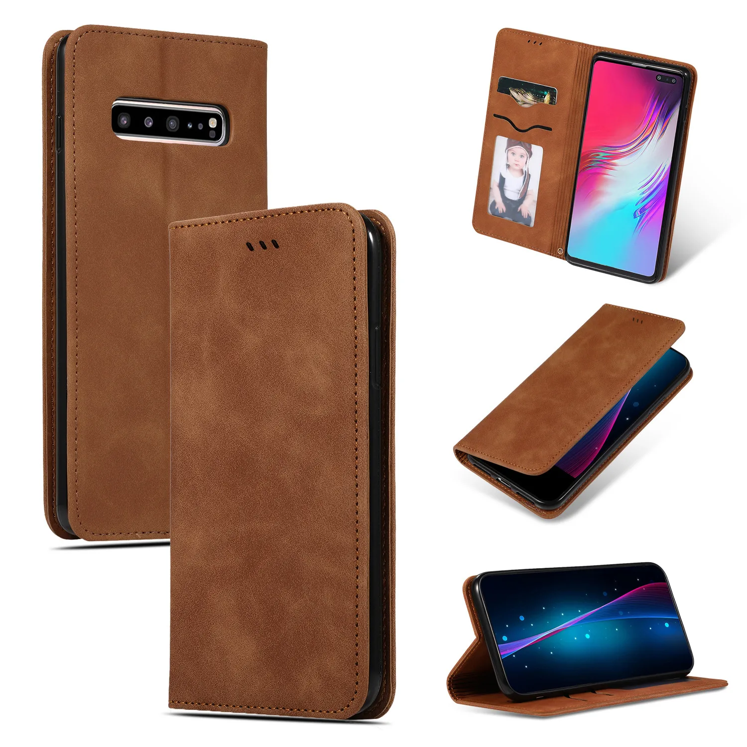 Кожаный чехол для samsung Galaxy S10 S9 S8 Plus Note 10 9 8 J4 J6 плюс A7 A8 A9 A10 A20 A30 A40 A50 A70 A20E чехол с откидной крышкой на магните