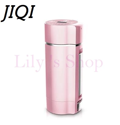 pink JIQI мини автоматическая соевое молоко Соя-бобы Молочная машина передвижная для зерна кофемолка соковыжималка из нержавеющей стали машина блендер для детского питания - Цвет: pink