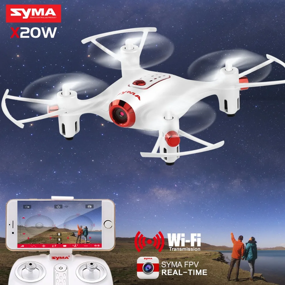 SYMA X20W мини Дрон Wi Fi камера FPV в режиме реального времени пульт дистанционного