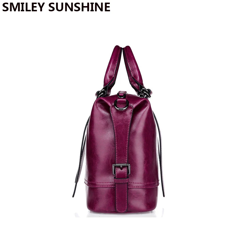 Роскошные дамские сумочки SMILEY SUNSHINE дизайнерские из натуральной кожи фиолетовая
