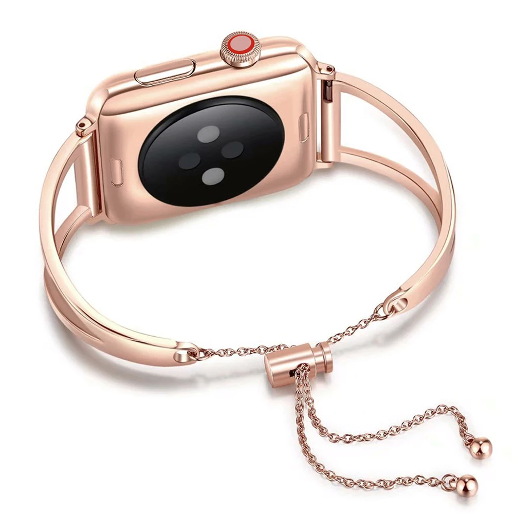 Женский ювелирный стиль браслет из нержавеющей стали пояс для Apple Watch 38 мм 40 42 44