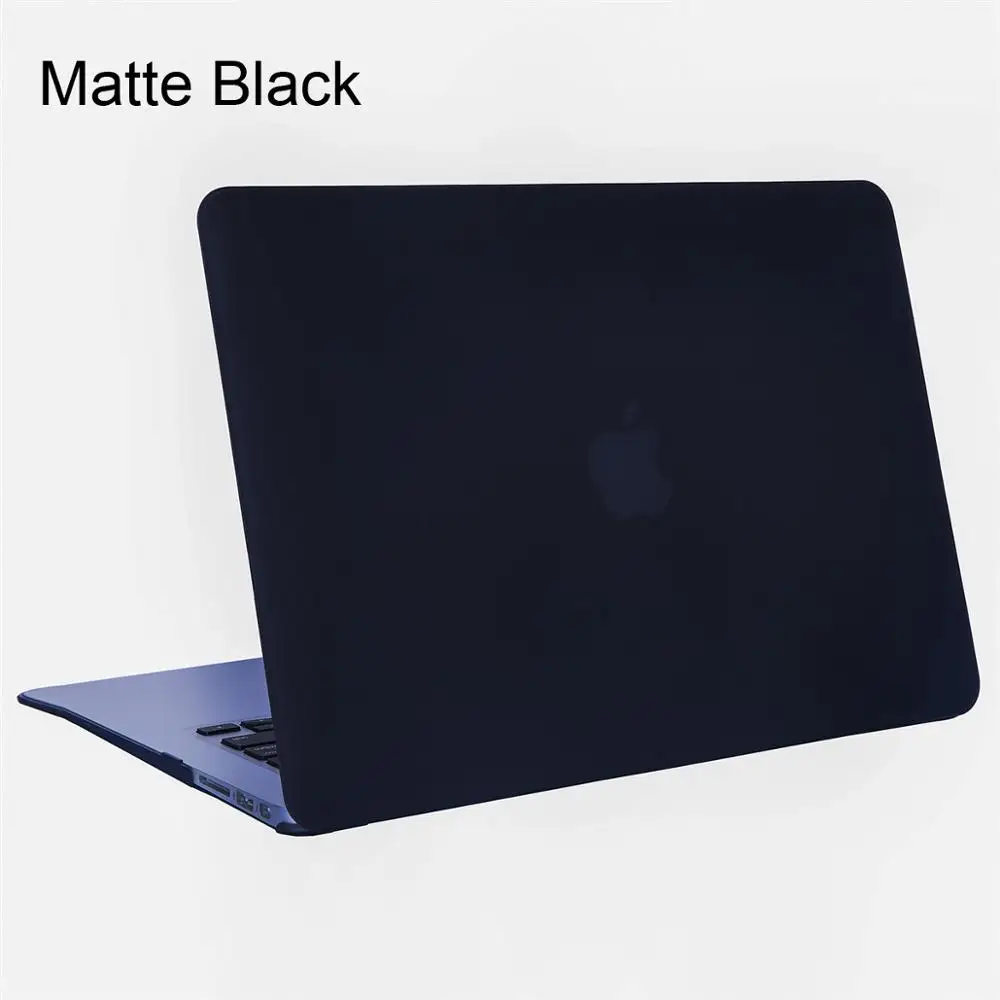 Матовая оболочка чехол для MacBook Air Pro retina 11 12 13 15 дюймов Сумка для ноутбука чехол для coque Mac Book Air 11 13 Чехол - Цвет: Matte Black