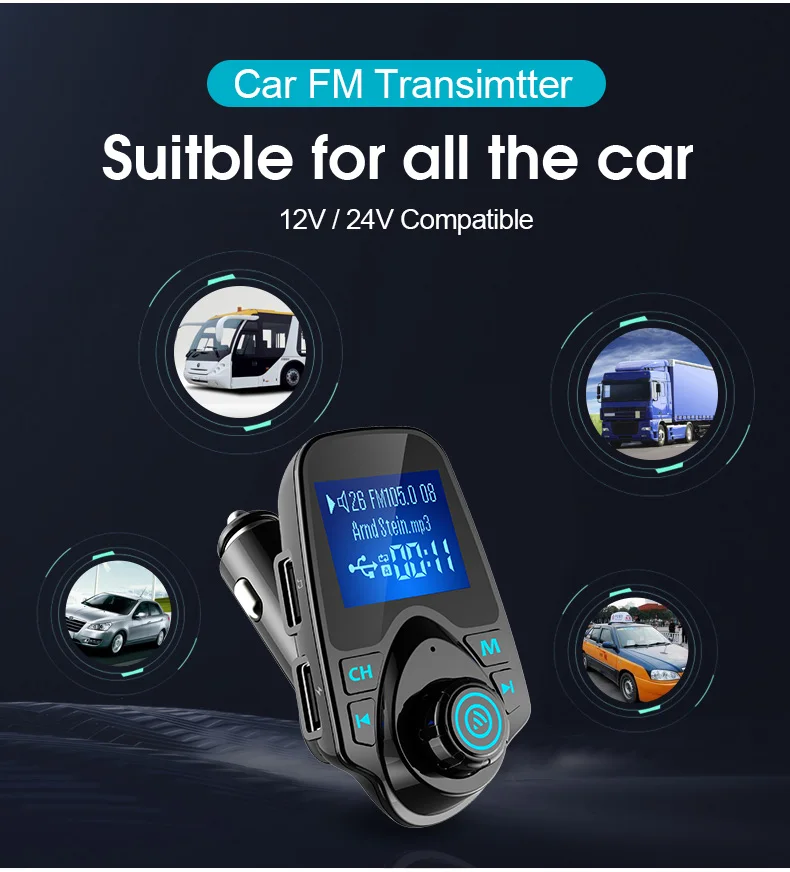 Автомобильный Mp3 аудио плеер беспроводной Bluetooth fm-передатчик модулятор Handsfree автомобильный комплект ЖК-дисплей двойной USB зарядное устройство для iPhone samsung T11