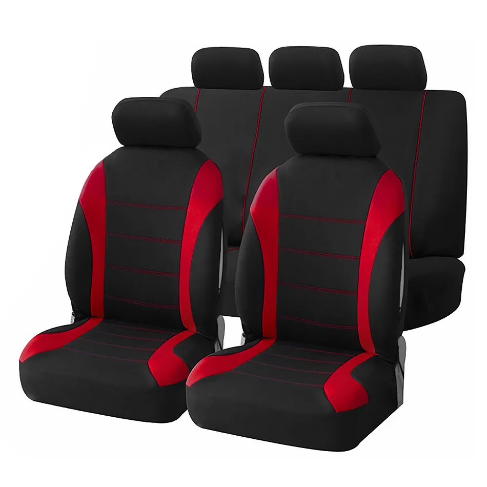 All Seats Red Автомобильные чехлы для сидений, чехлы для автомобильных сидений для Лада Фольксваген, универсальные чехлы для сидений, аксессуары для интерьера - Название цвета: All Seats Red