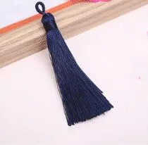 navy 10 шт./лот, 7 см, шелковые кисточки, бахрома для шитья, шнурок, отделка для ключей, кисточки для рукоделия, серьги, ожерелье, фурнитура, аксессуары, вечерние - Цвет: navy