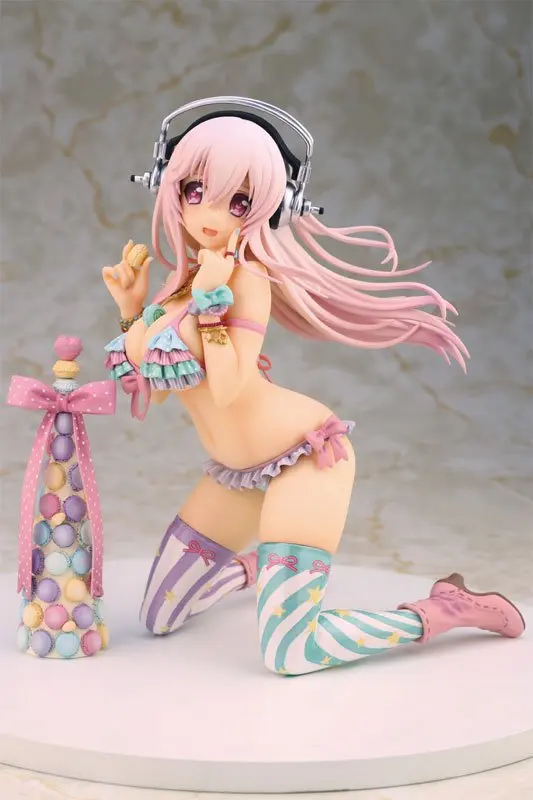 Супер Sonico фигурка с башней Макарон супер звуковой купальник ПВХ аниме Фигурное бикини сексуальная девушка фигурка(без цветной коробки