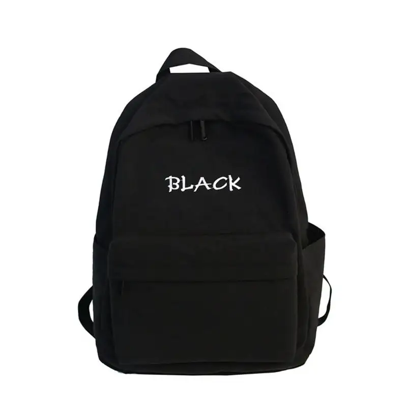 Black Модный рюкзак, Холщовый женский рюкзак с буквенным принтом, рюкзак Mochilas, женская школьная сумка для девочки-подростка, сумка через плечо, рюкзак - Цвет: Black