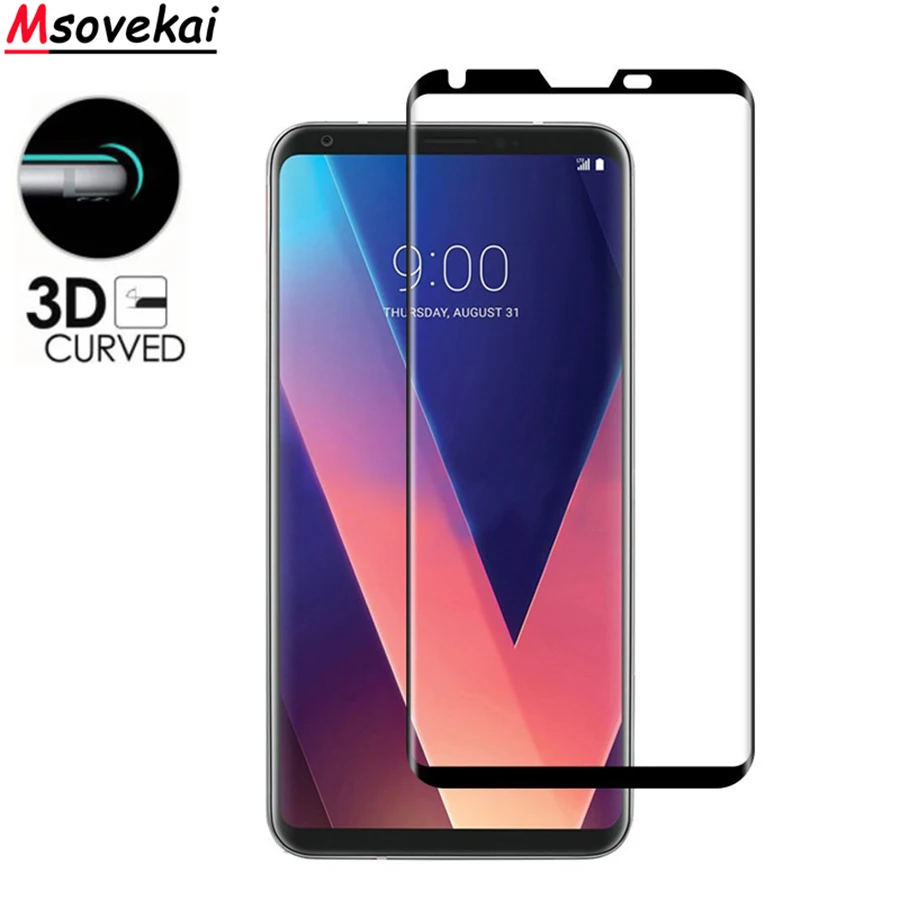 Закаленное стекло с полным покрытием для LG G7 + Plus V35 V30S V40 ThinQ 3D Защитная пленка