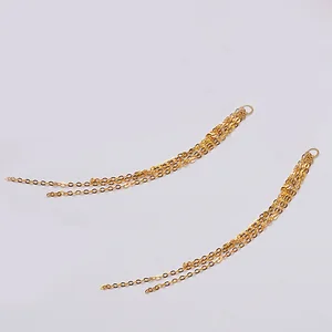 Женские серьги-кисточки с цепочкой из 18-каратного золота Au750, бижутерия сделай сам, аксессуары, модный дизайн