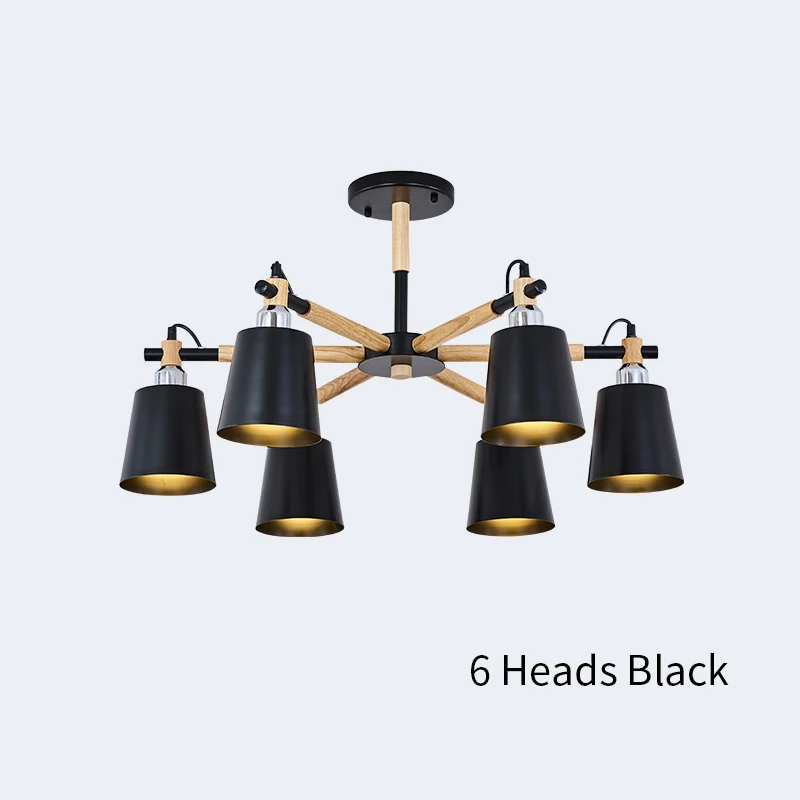 6 Heads Black Современная светодиодная люстра-паук для кухни, гостиной, спальни, скандинавского дизайна, Железный Абажур, люстры, Потолочная люстра E27 - Цвет абажура: 6 Heads Black