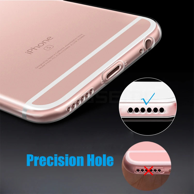 Mousmi для iPhone 6 силиконовый прозрачный Футляр 6S Роскошный чехол из ТПУ 6s Plus чехлы
