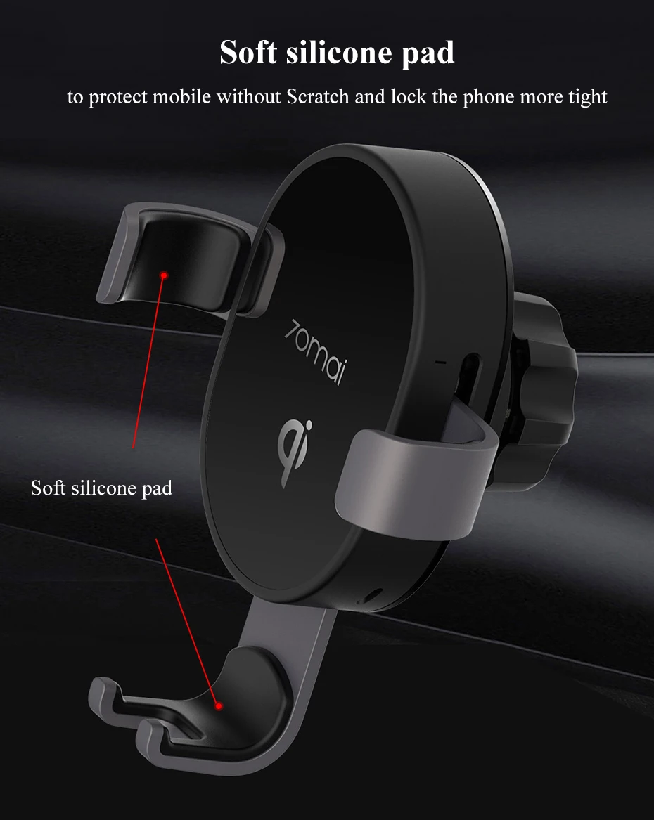 Xiaomi 70mai Qi Wireless Car Charger 10W Car Bracket Intelligent Sensor Fast 70 mai Wirless Charger Phone Holder for Car Auto