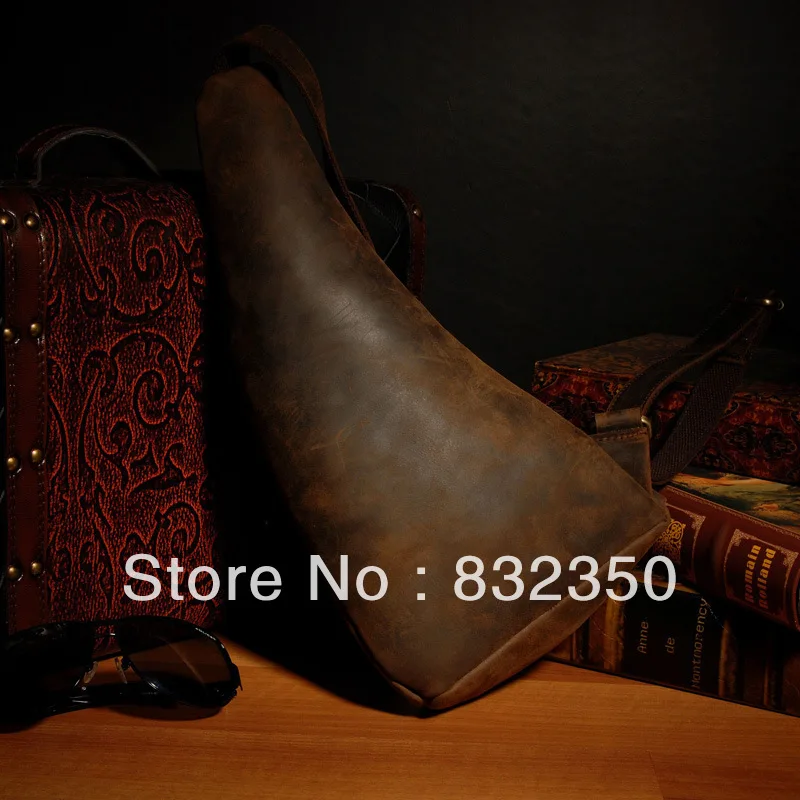 Unique Vintage Crazy Horse Leather Chest Bag Messenger Shoulder Chagul Antique Handbag | Багаж и сумки