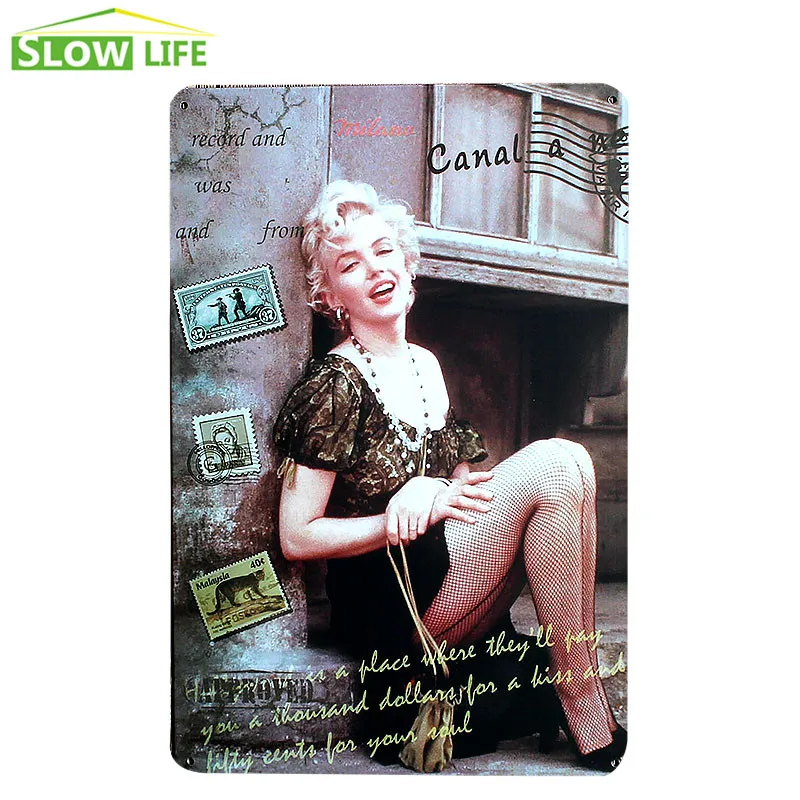 Сексуальная Богиня металлическая жестяная вывеска Настенный декор винтажный