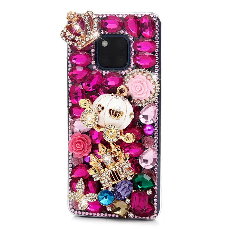 TURATA 3D Handmade Bling Crystal Diamond Rhinestones Case For Huawei Mate 20 Pro Plastic Hard Cover |