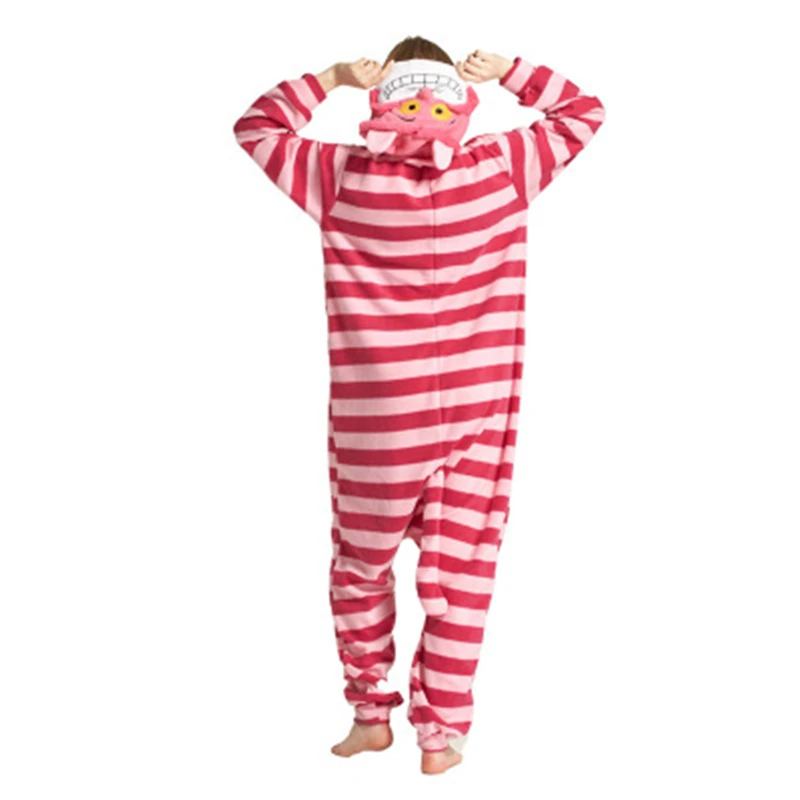 

NEW HOT Cheshire Cat Adult Pajamas Cosplay Cartoon Animal Onesie Sleepwear Christmas Halloween Costume