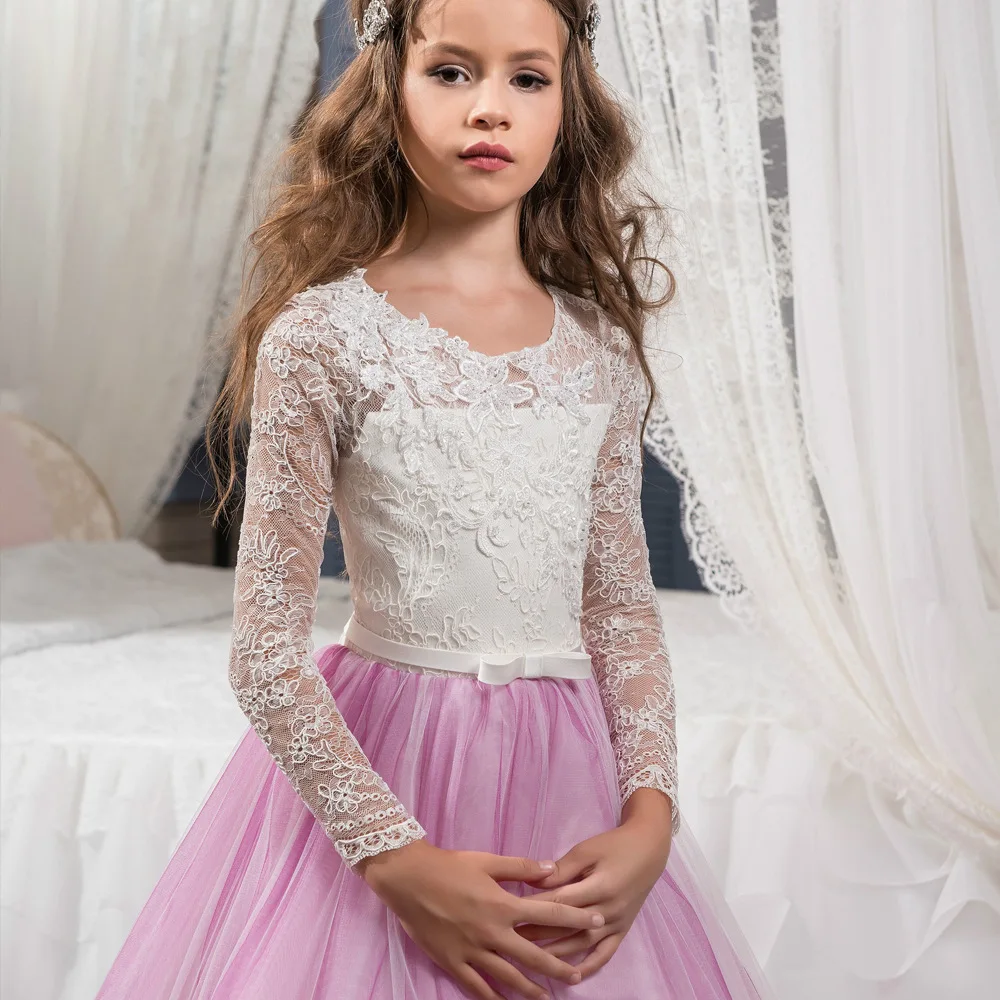 2018 романтическое цветочное Тюлевое платье с цветочным узором для девочек на