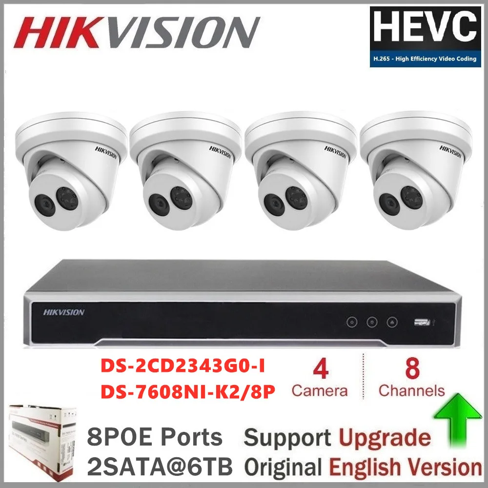 Hikvision IP камера наблюдения набор камеры безопасности CCTV Встроенная Plug & Play 4K NVR + DS