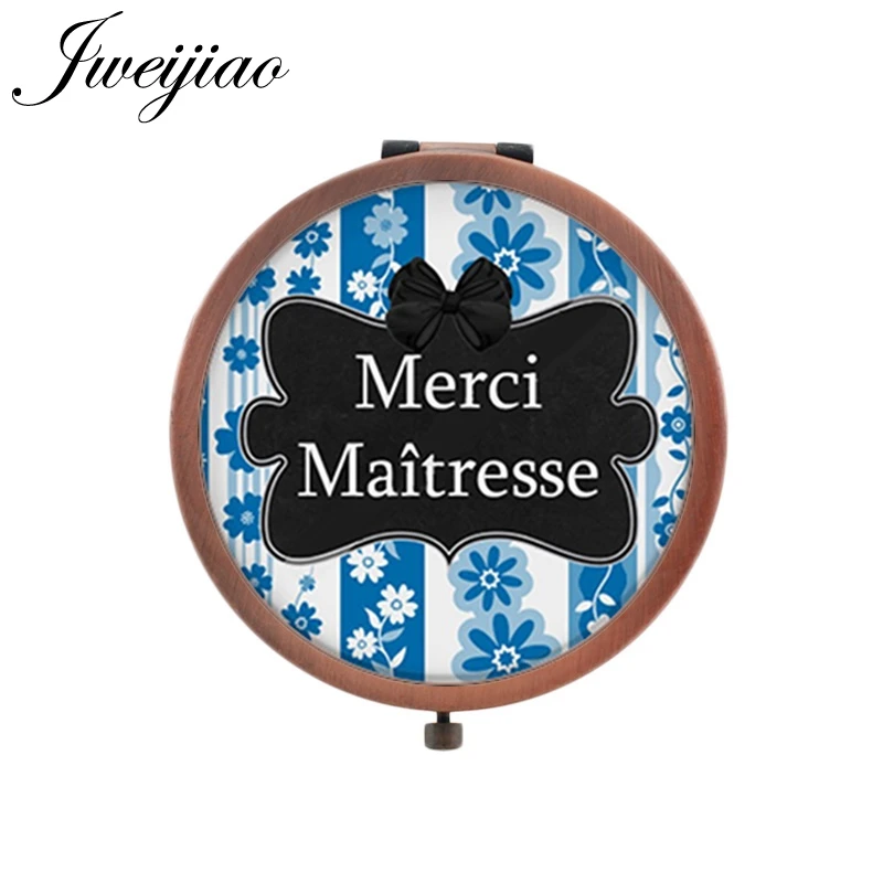 JWEIJIAO Merci Maitresse Брендовое компактное зеркало красота здоровье французская буква ручное зеркало маленькие зеркала для женщин CT290