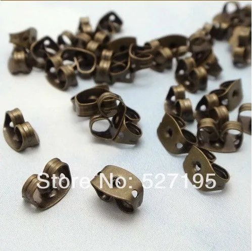 

1000piece Wholesale Antique Bronze 6.5*4.5mm Ear Post Nuts-Earring Back Stoppers Settings with Double holes for Earring Studs