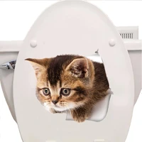 3d cats wall sticker hole view toilet stickers bathroom living room home decor animal vinyl decals art cute sticker wall poster