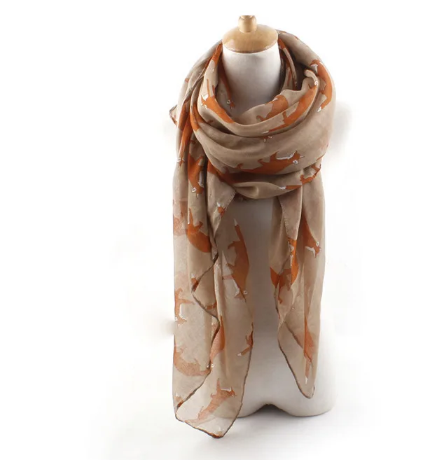 Модный Джокер Весенняя хлопчатобумажная Искусственная лиса цвет 7 100*180 см|animal