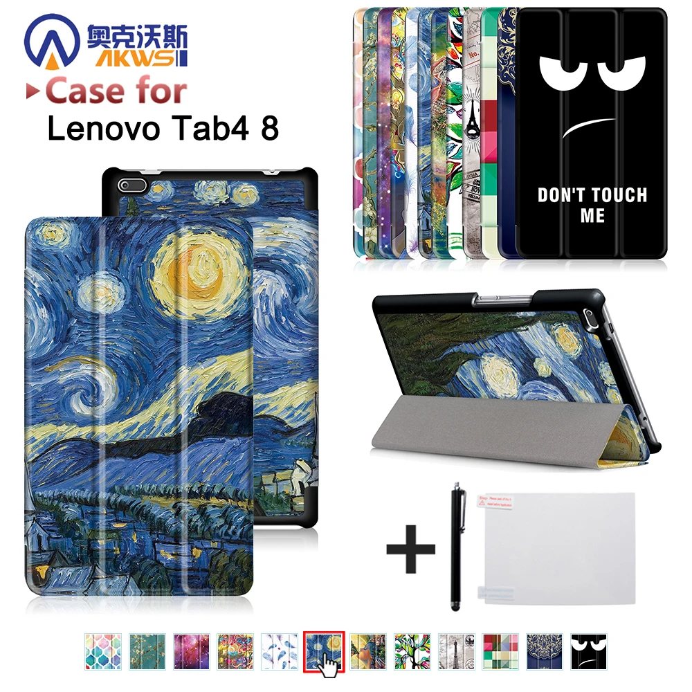 Для lenovo tab 4 8 дюймов планшет TB-8504F TB-8504N pu кожаный чехол для lenovo tab 4 8. 0 защитный чехол с подставкой+ подарок