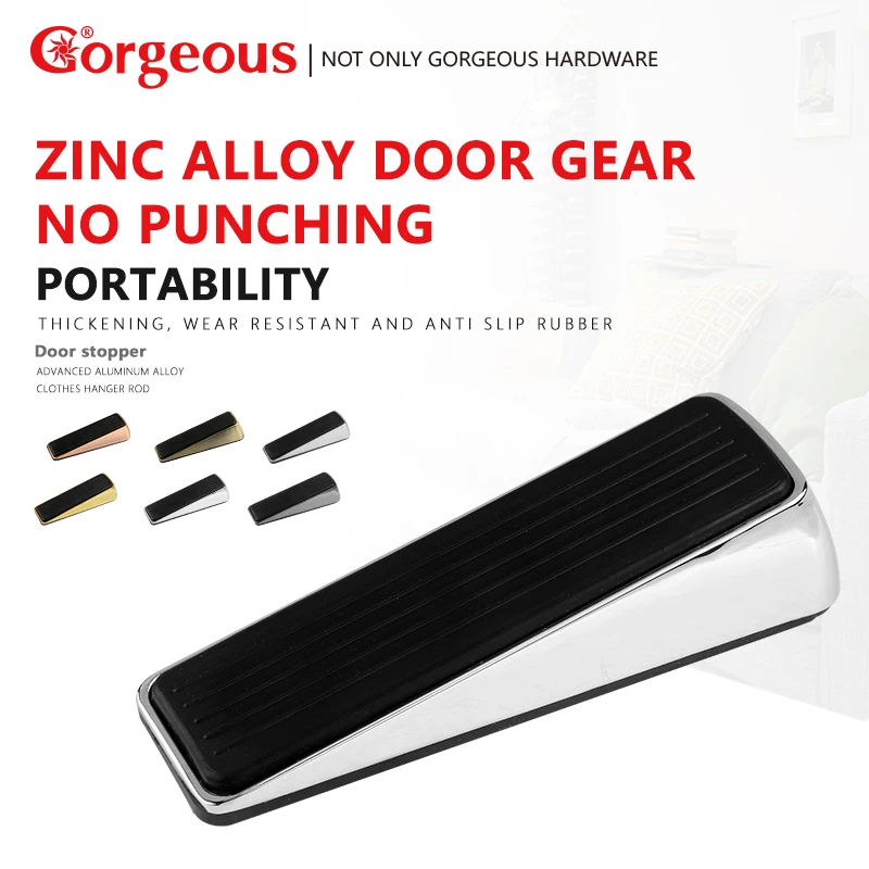 Gorgeous 6 color door stopper zinc alloy rubber stops wedge stop new silicone hardware accessories | Обустройство дома