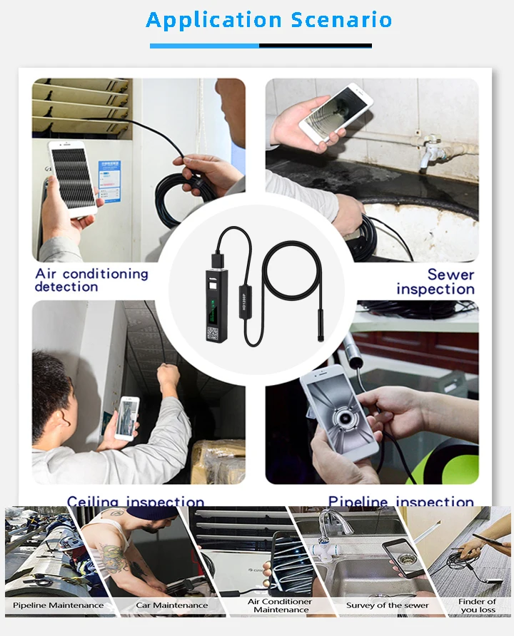 8 мм эндоскоп 10 м 1200p Wifi эндоскоп камера HD 1200p эндоскоп 10 м канализационная Инспекционная камера бороскоп IOS эндоскоп для Iphone