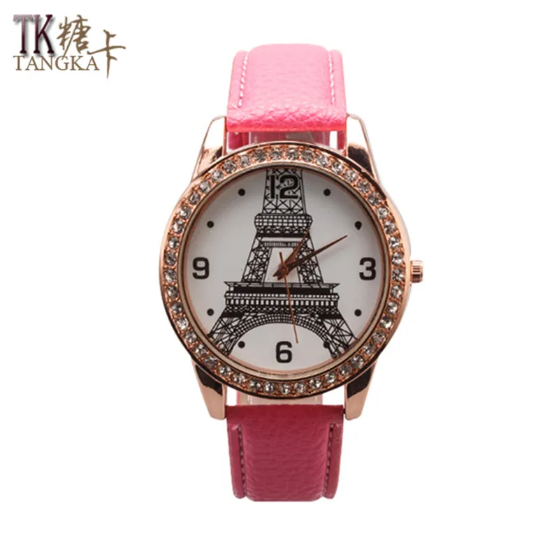 2019 модные кварцевые часы для женщин повседневные красные аналогичный кожаный