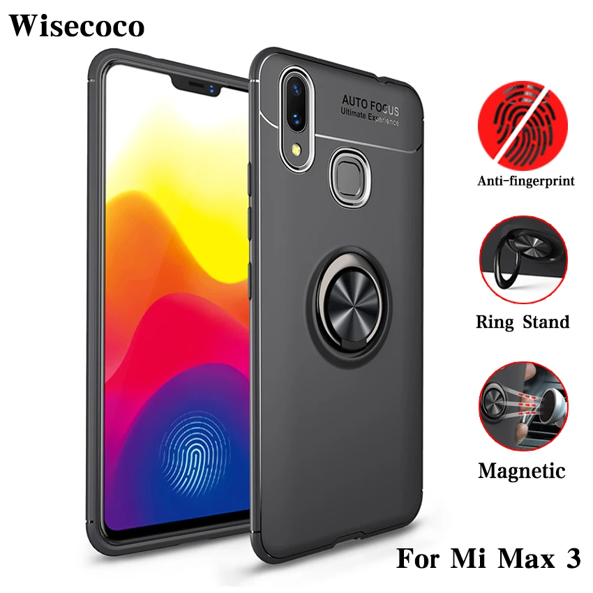 Чехол для Mi Max 3 магнитные адсорбционные Чехлы Xiaomi автомобильный держатель-кольцо